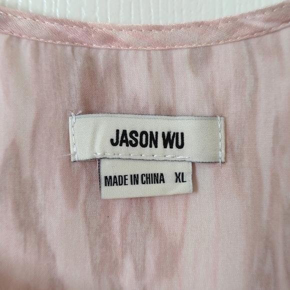 Jason Wu Abstract Animal Print Silky Scoop Neck Relaxed Tank Top Light Pink XL - Picture 4 of 11